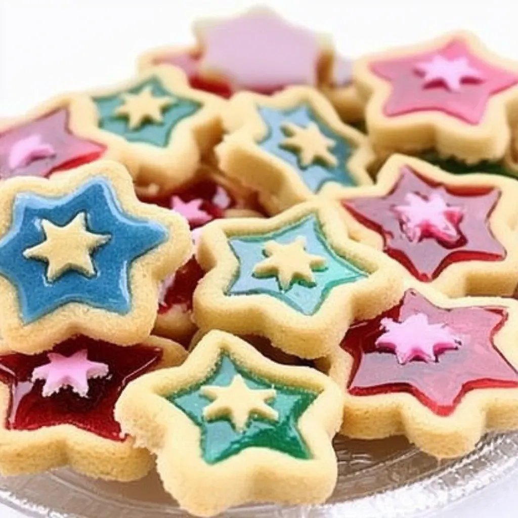 Einfache Buntglaskekse