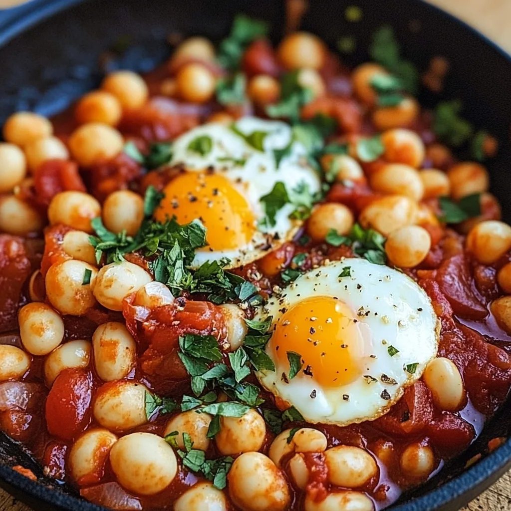 Spanische Bohnen und Eier