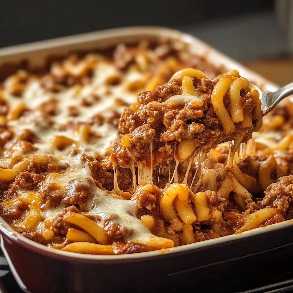 Saftiger Nudelauflauf Bolognese