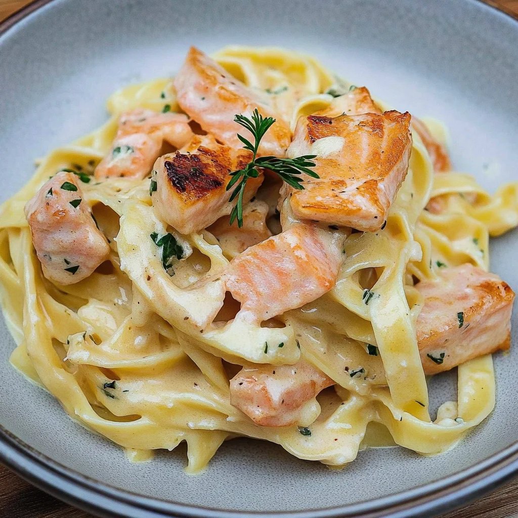 Pasta mit Lachs Sahne Soße