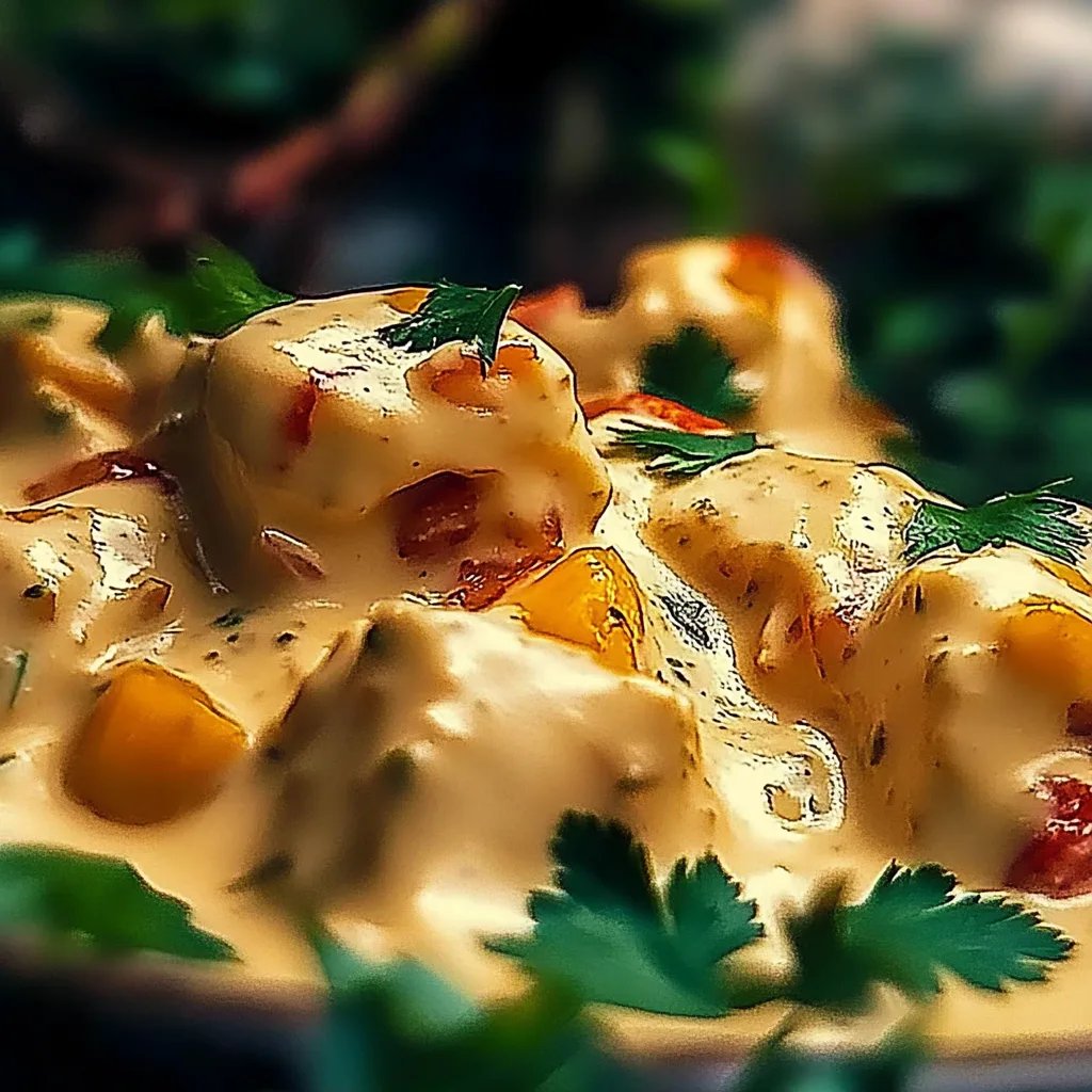 Cremiges Hähnchen mit Reis