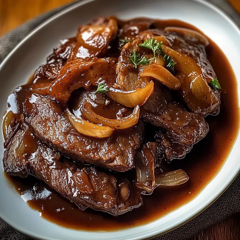 Rinderbrust in Balsamico-Zwiebelsauce