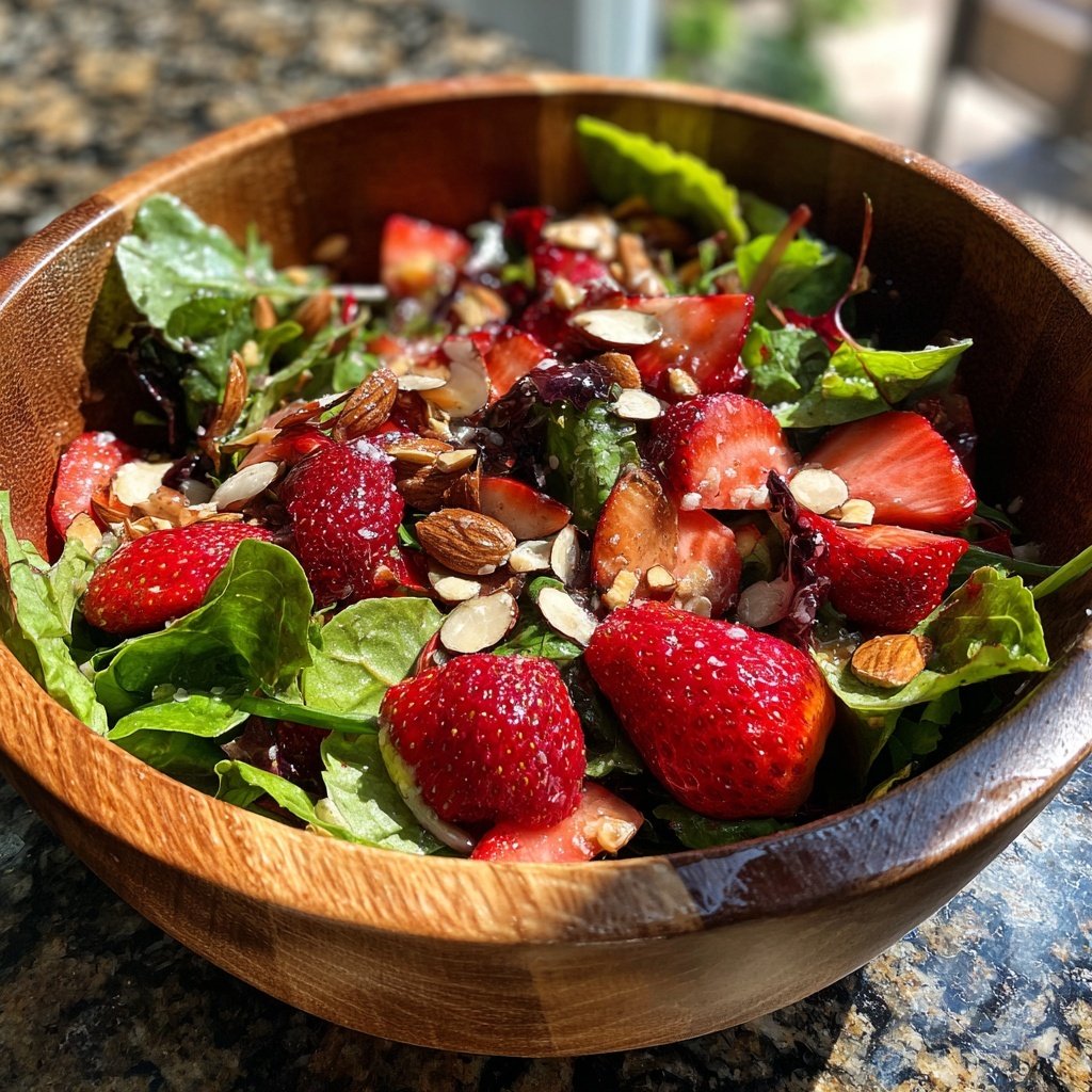 Erdbeer-Mandel-Frühstückssalat