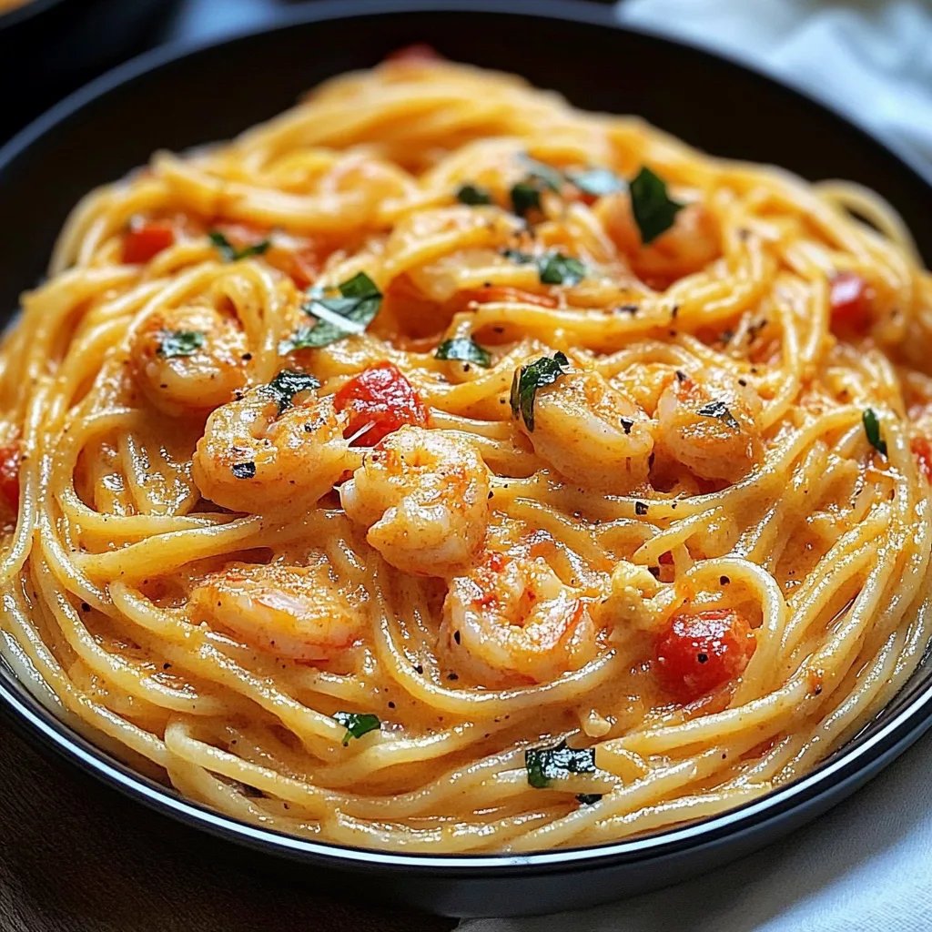 Spaghetti mit Garnelen in Frischkäsesoße