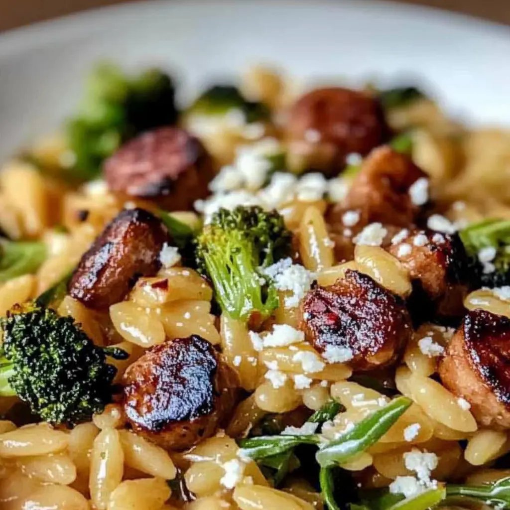 Orzo-Pasta mit Gemüse und Feta